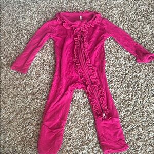 Pink Ruffled Kids One Piece